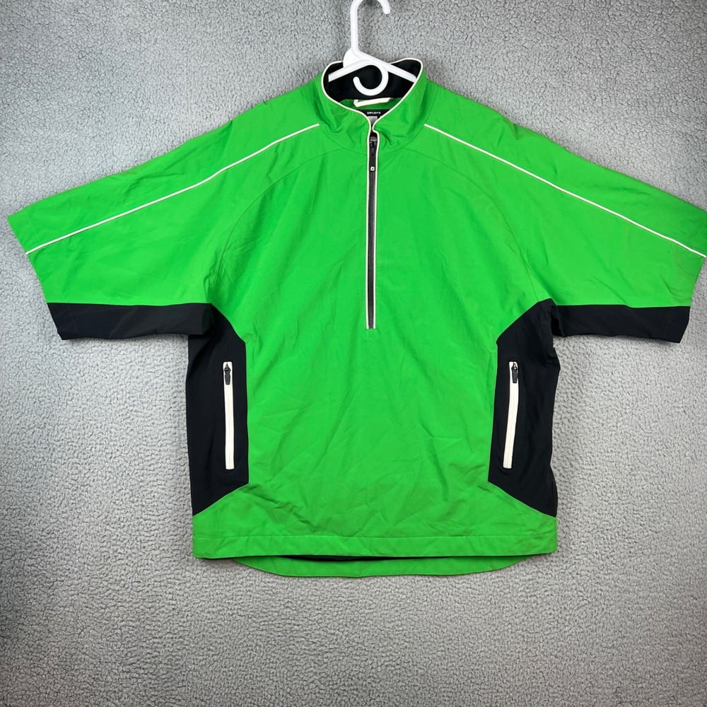 FootJoy DryJoys Tour Collection Mens Large Green Short Sleeve Golf Pullover